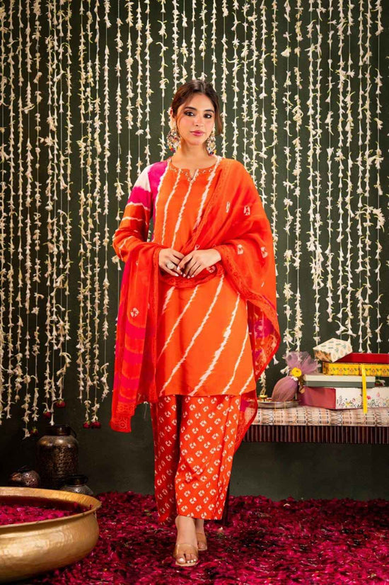 pure-muslin-lehariya-print-hand-embroidered-suit-set-with-farshi-salwar-orange-1