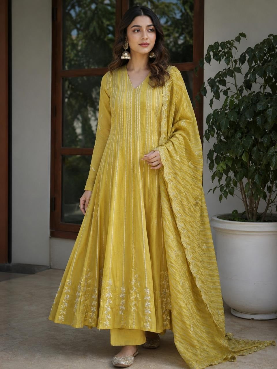pure-organza-anarkali-with-lining-heavy-embroidery-paired-with-tissue-dupatta-yellow-1