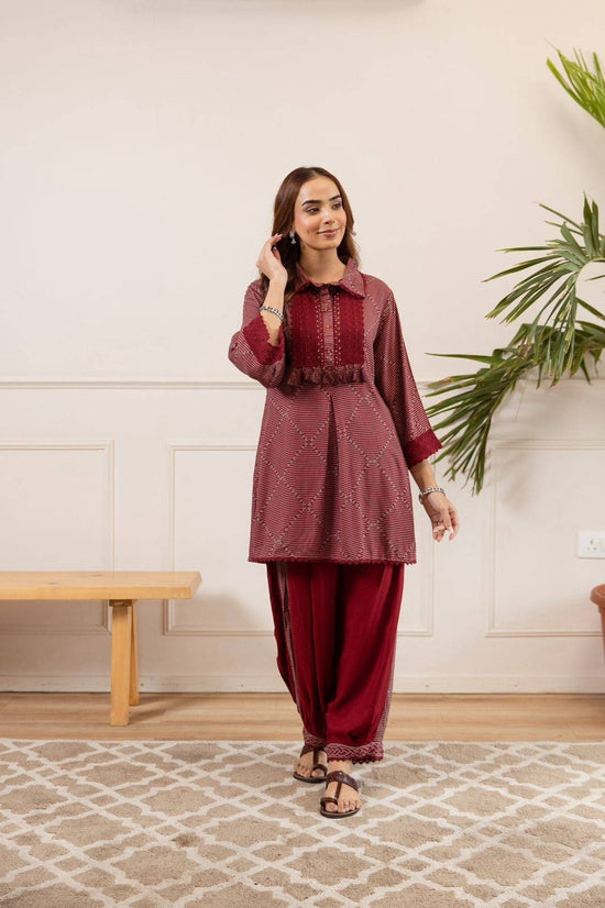 rayon-afghani-style-co-ord-set-maroon-1