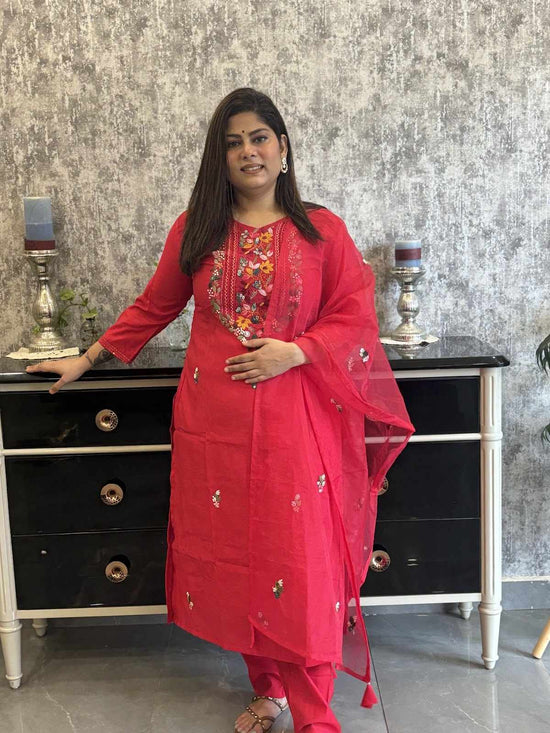 russian-silk-hand-embroidered-suit-set-paired-with-hand-embroidered-organza-dupatta-red-1