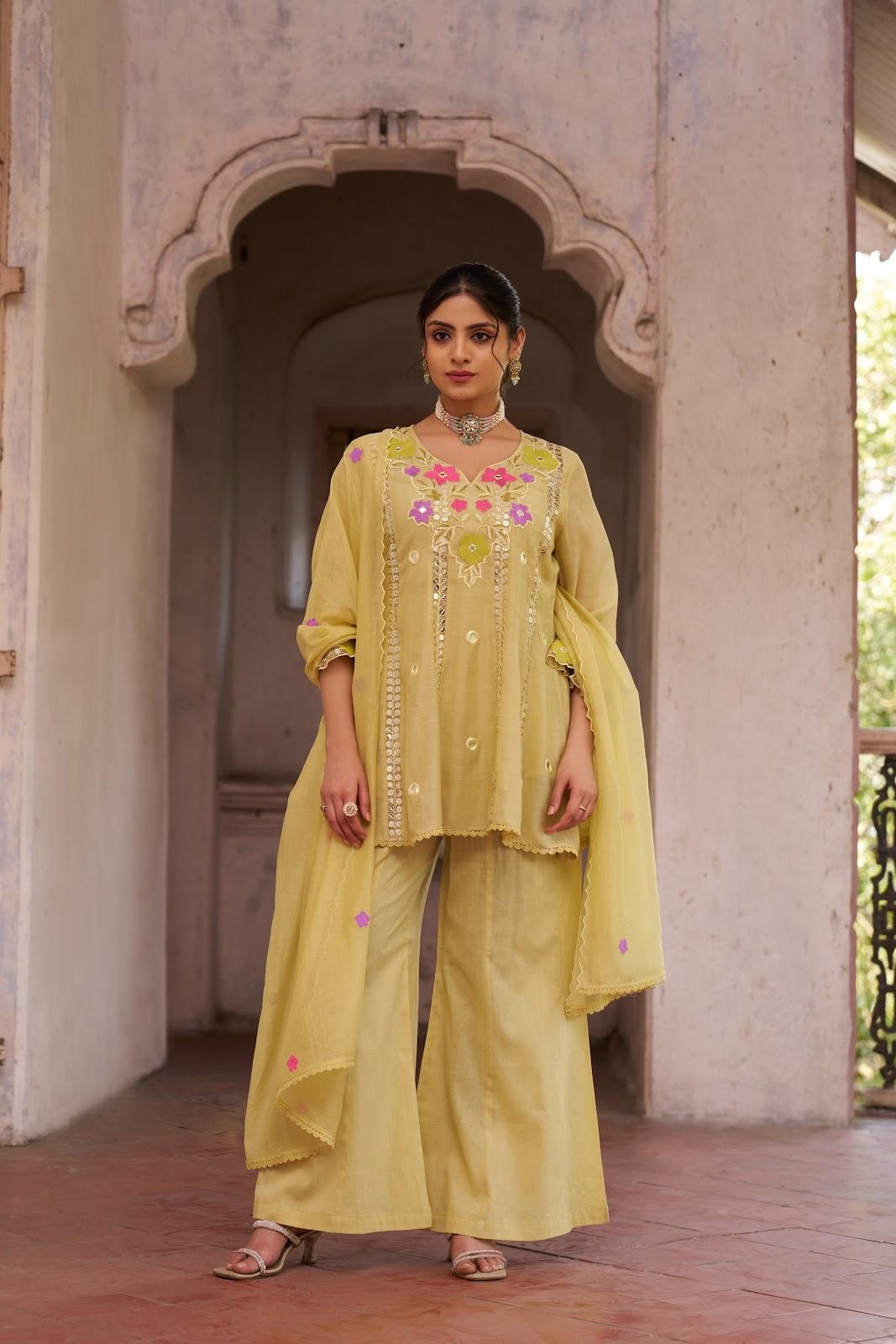 short-kurta-anarkali-style-embroidered-suit-set-with-cotton-palazzo-chanderi-dupatta-grape-green-2