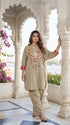 soft-cotton-flex-applique-work-kaftan-style-co-ord-set-brown-1
