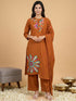 straight-fit-cotton-embroidered-suit-set-brownish-rust-1