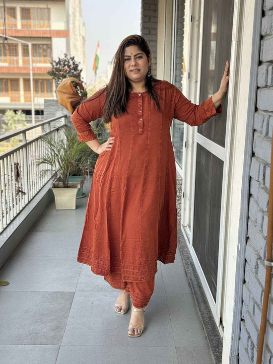 washed-denim-anarkali-pattern-pant-set-with-pockets-rust-1