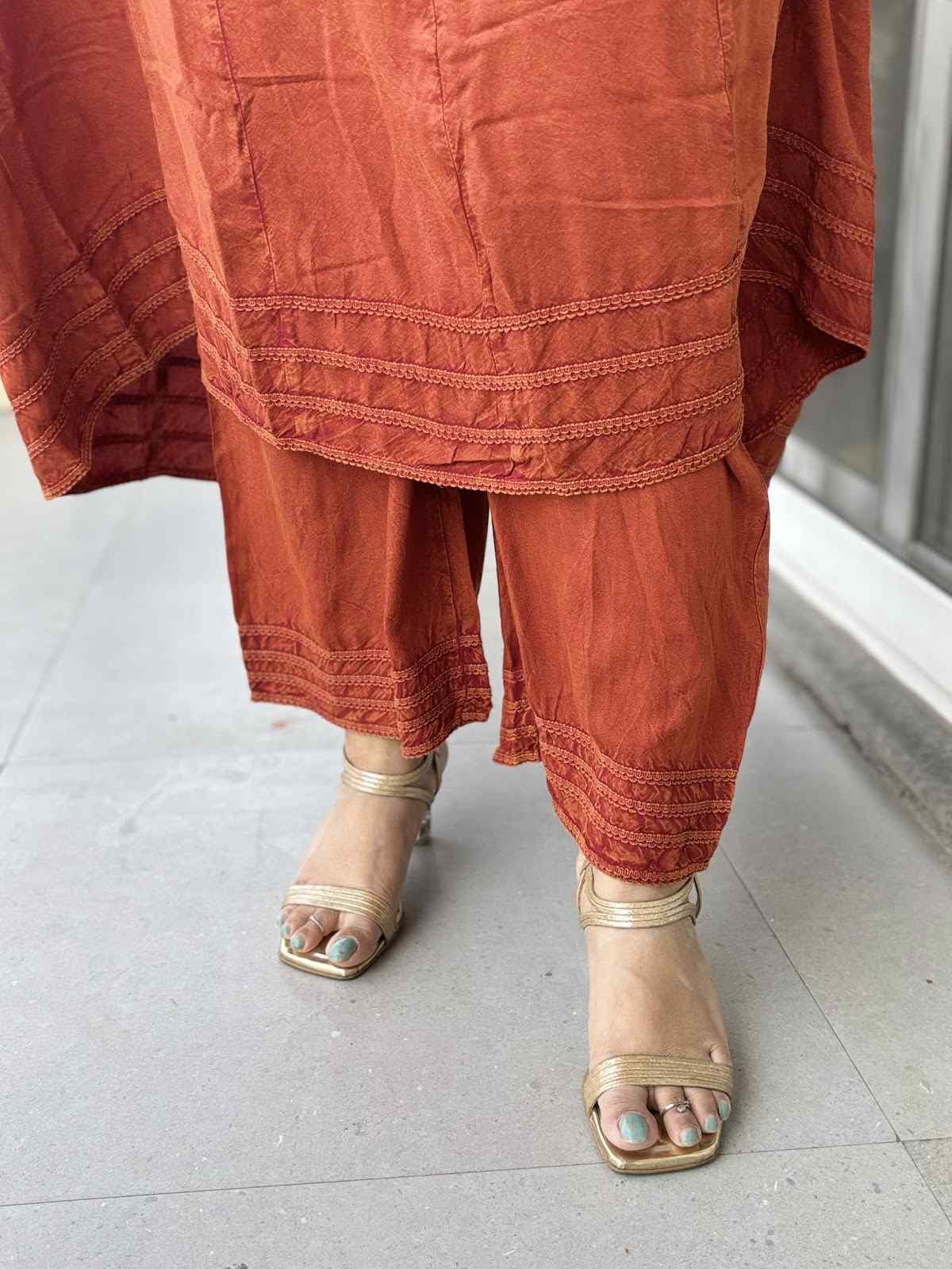 washed-denim-anarkali-pattern-pant-set-with-pockets-rust-4